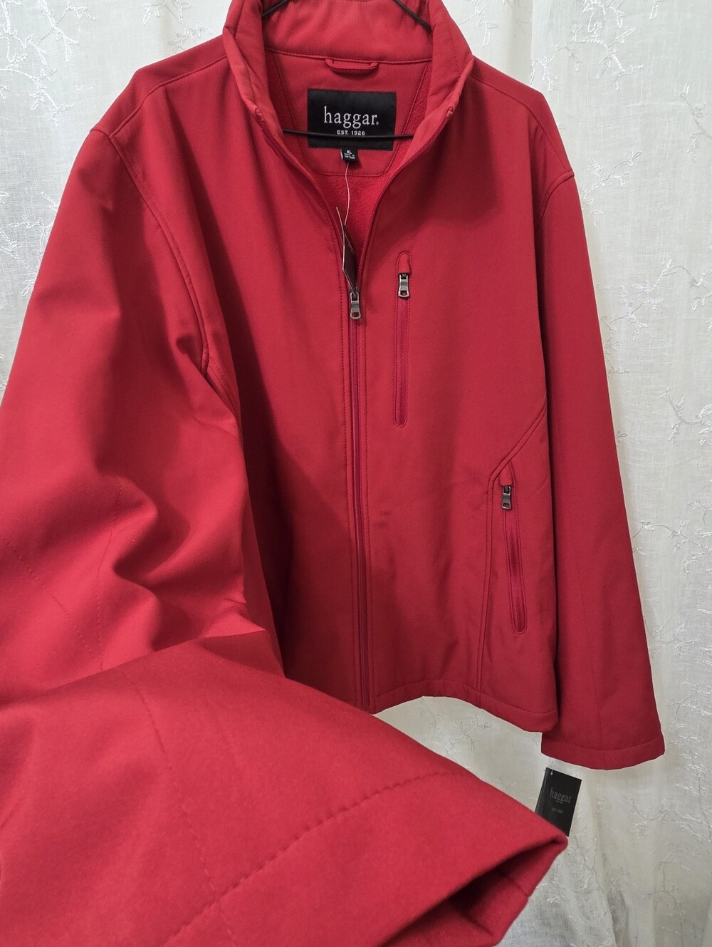 NWT Haggar Men's Red Lightweight Softshell Jacket